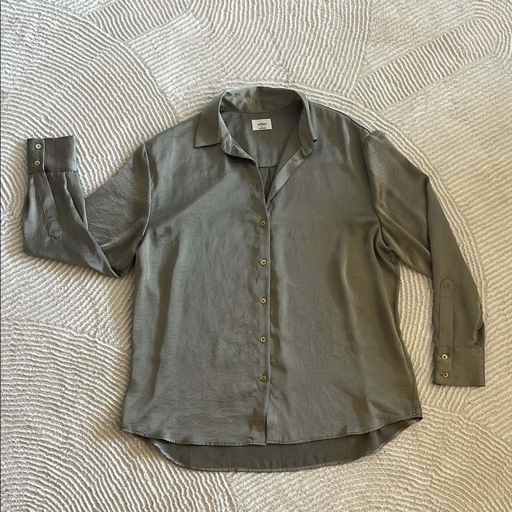 Wilfred Gray Blouse Soft Fabric Relaxed Fit